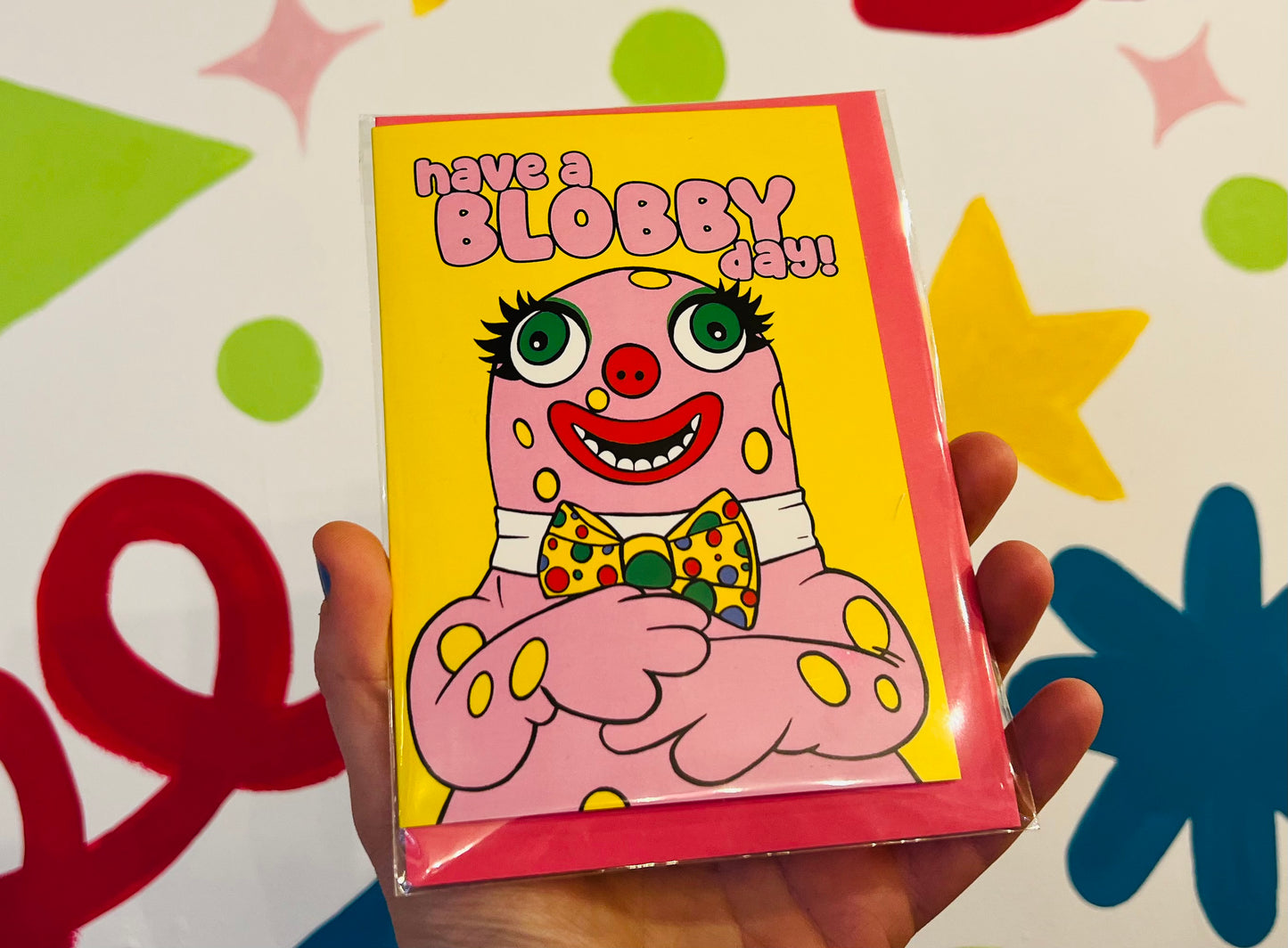 Mr Blobby inspired card