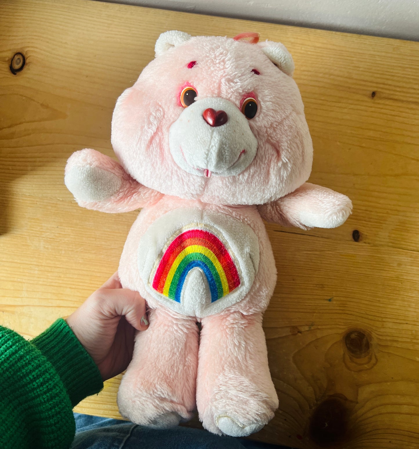 Vintage 1980s Cheer Bear Care Bear 13” plush