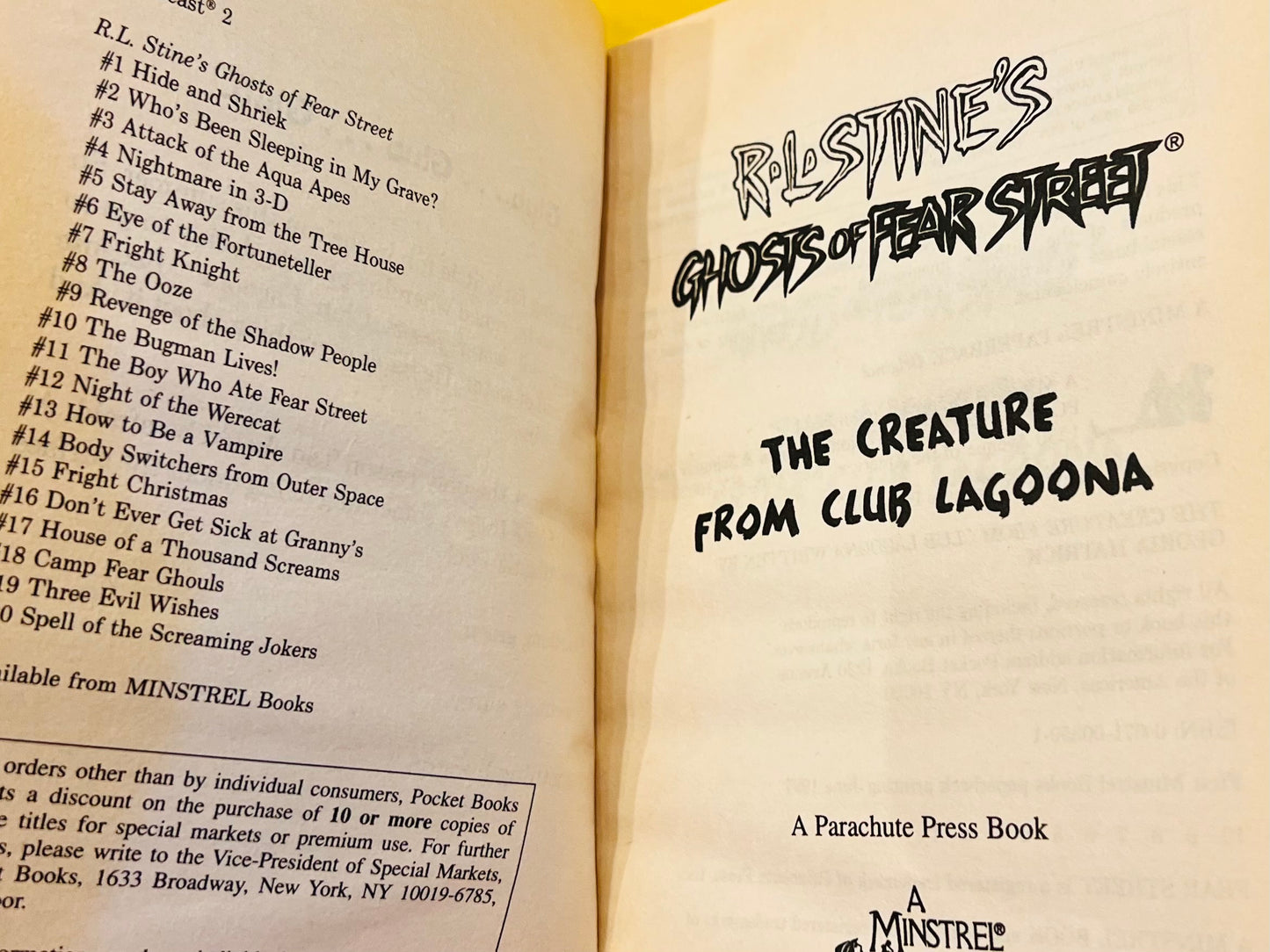 The Creature From Club Lagoona - Ghosts of Fear Street book