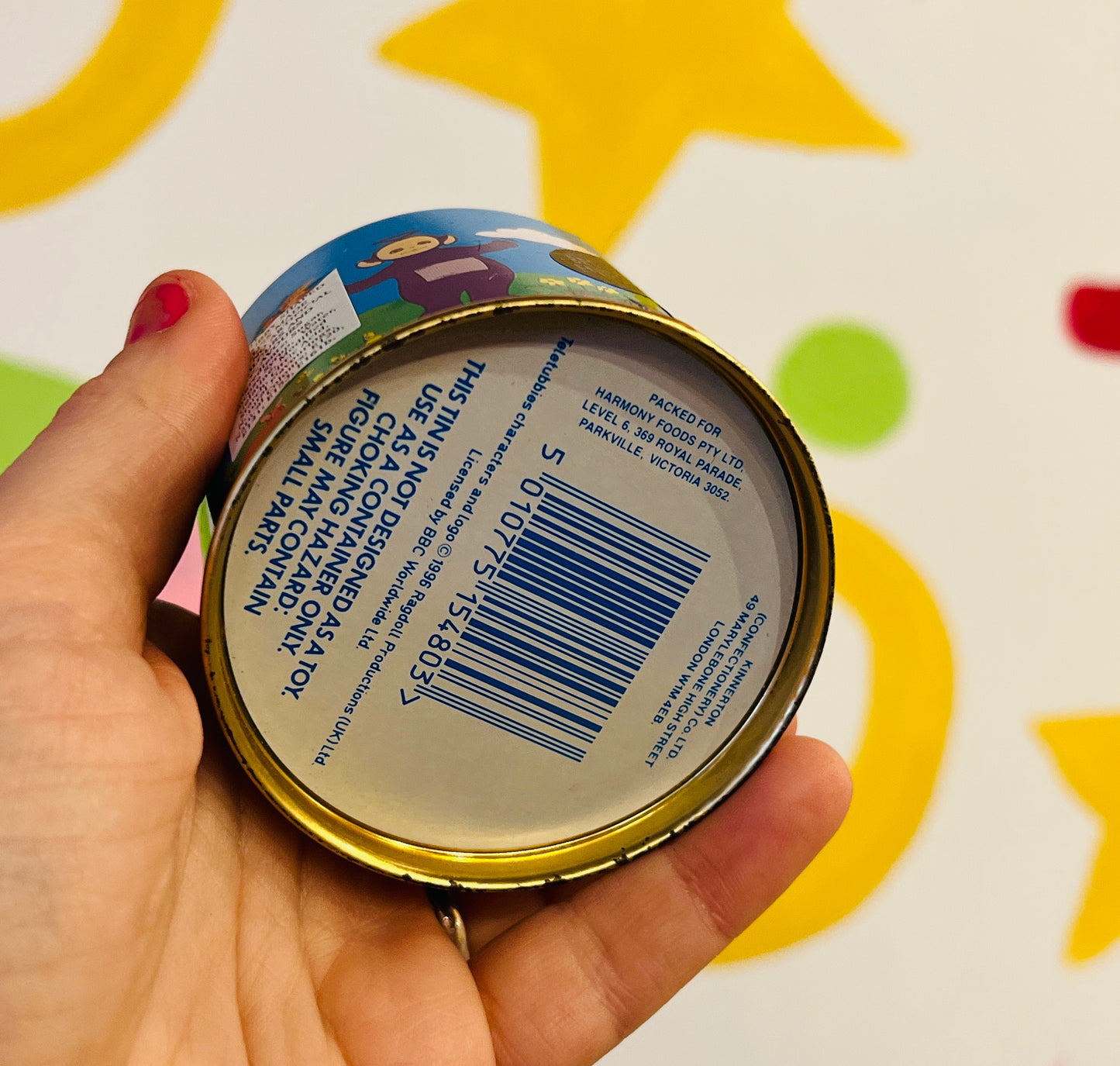 1996 COMPLETE Po Teletubby sweet tin with original sweets!