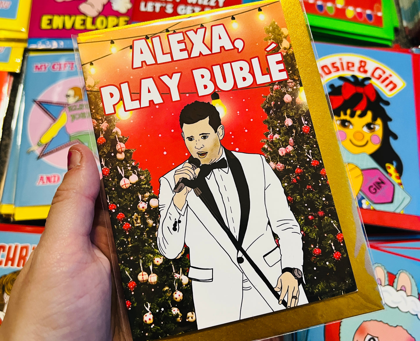 Alexa Play Buble Christmas card