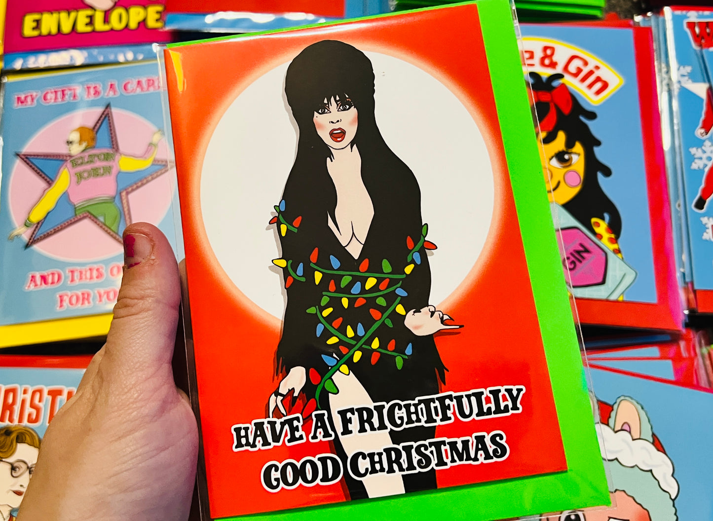Elvira inspired Christmas card