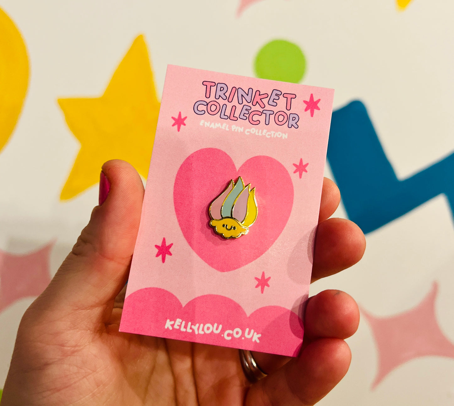 Troll inspired enamel pin badge