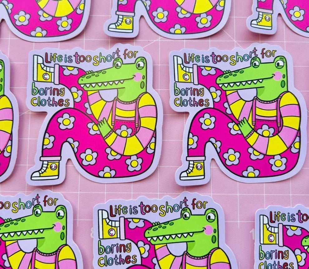 Holographic Life Is Too Short Glossy Sticker