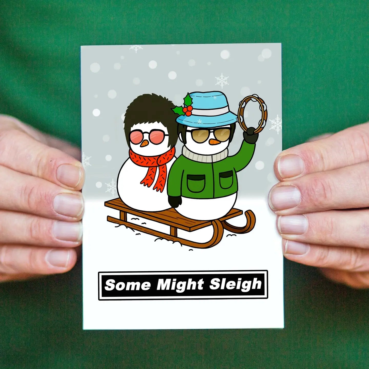 'some Might Sleigh' Oasis Christmas Card