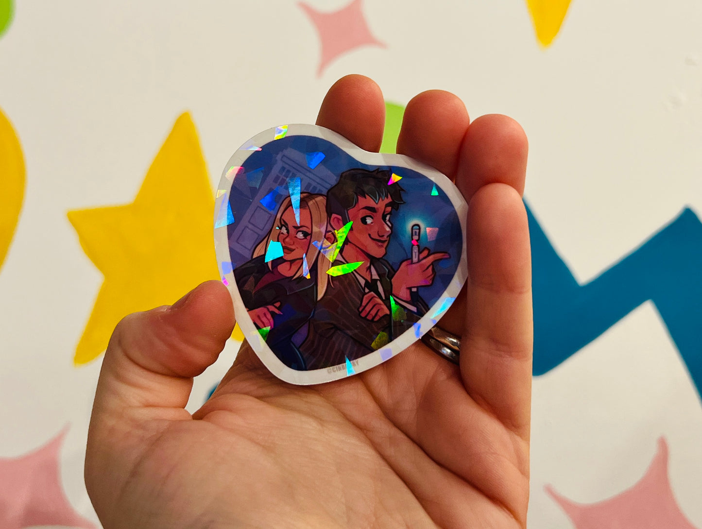 Ten & Rose besties vinyl glitter sticker