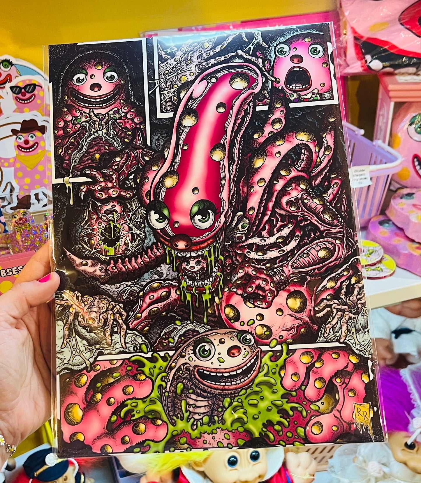 Alien Blobby Inspired A4 Print