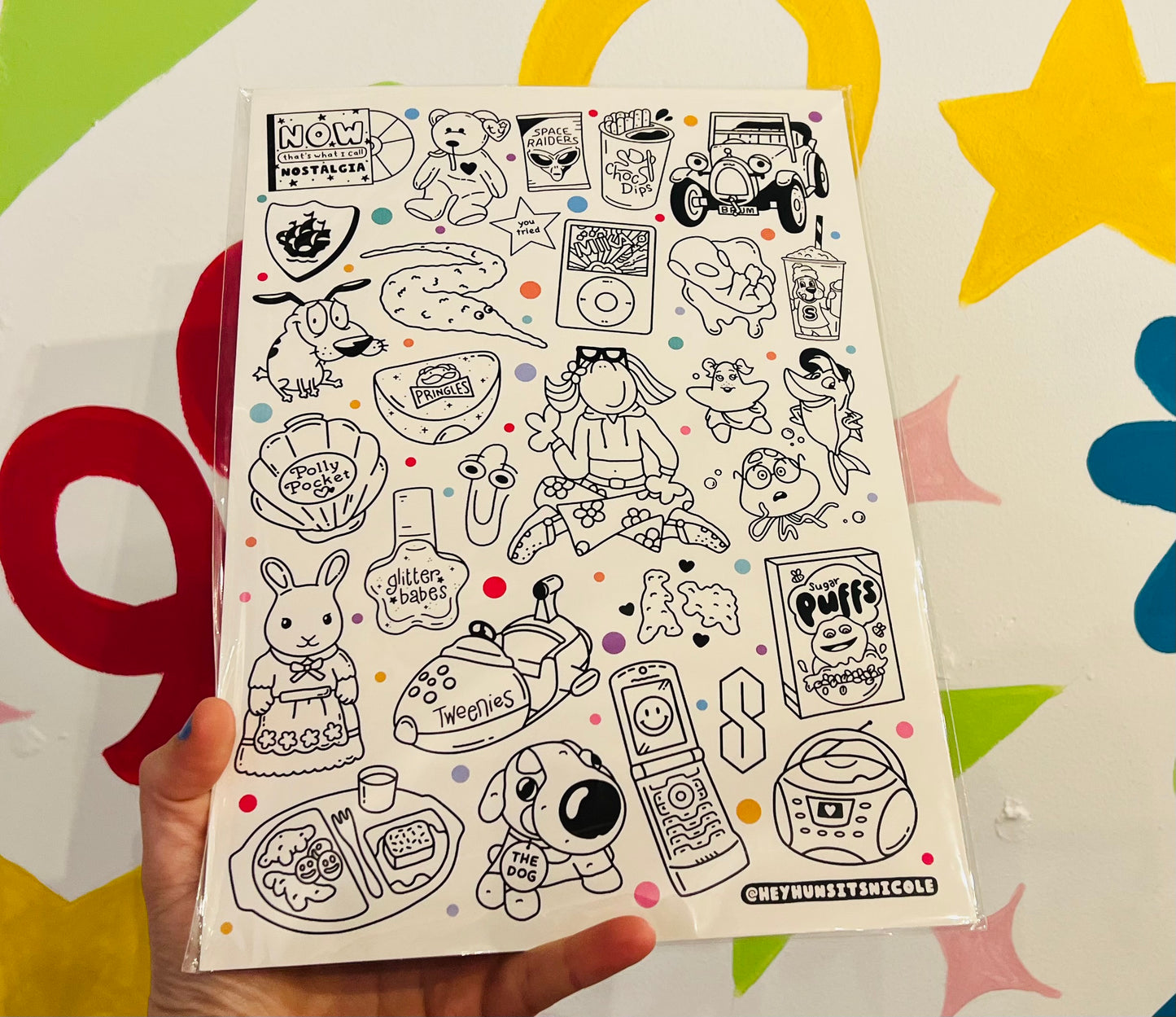 90’s icons A4 print