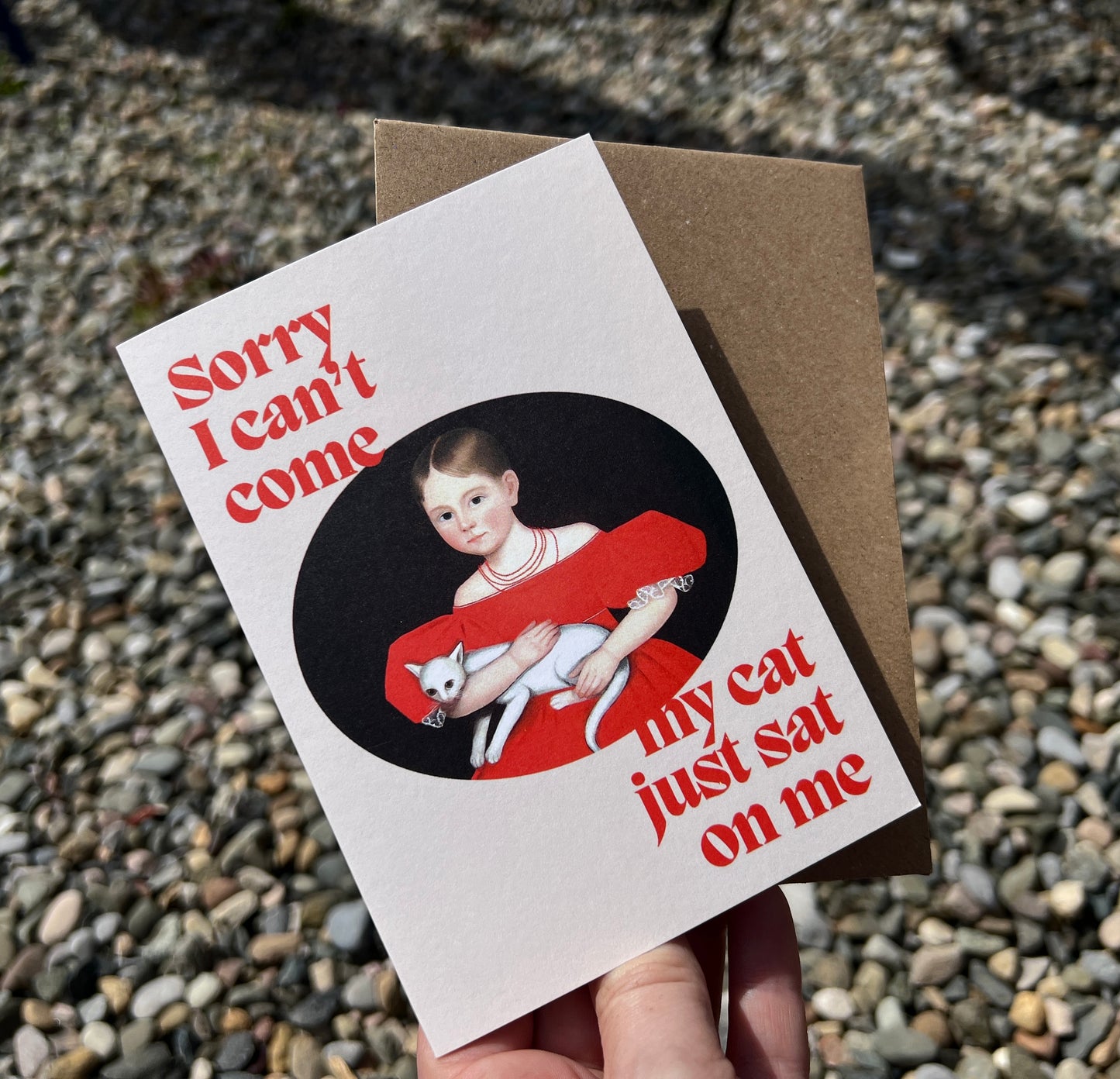 Sorry can’t come - cat sat on me card