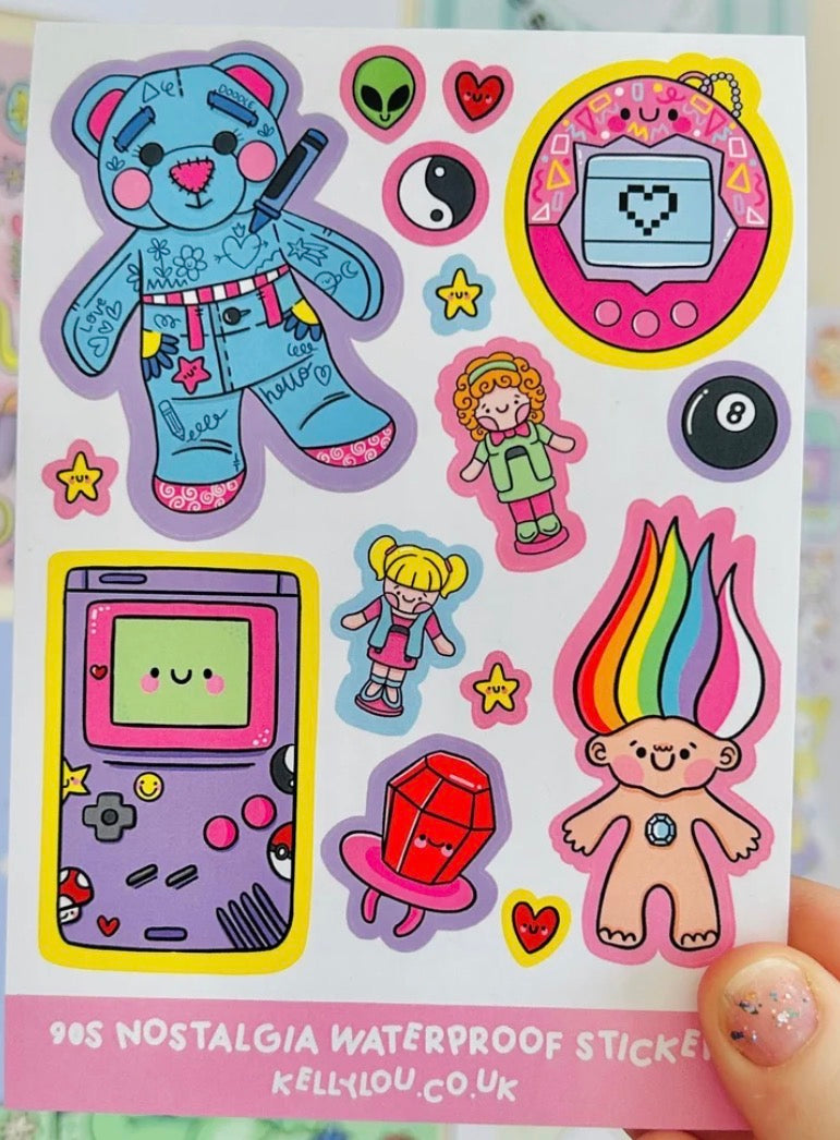 90s Nostalgia Inspired A6 Vinyl Sticker Sheet