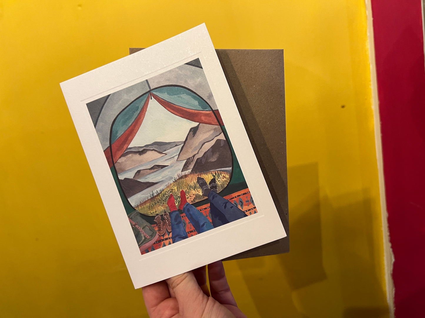 Camping in the wild frame it card