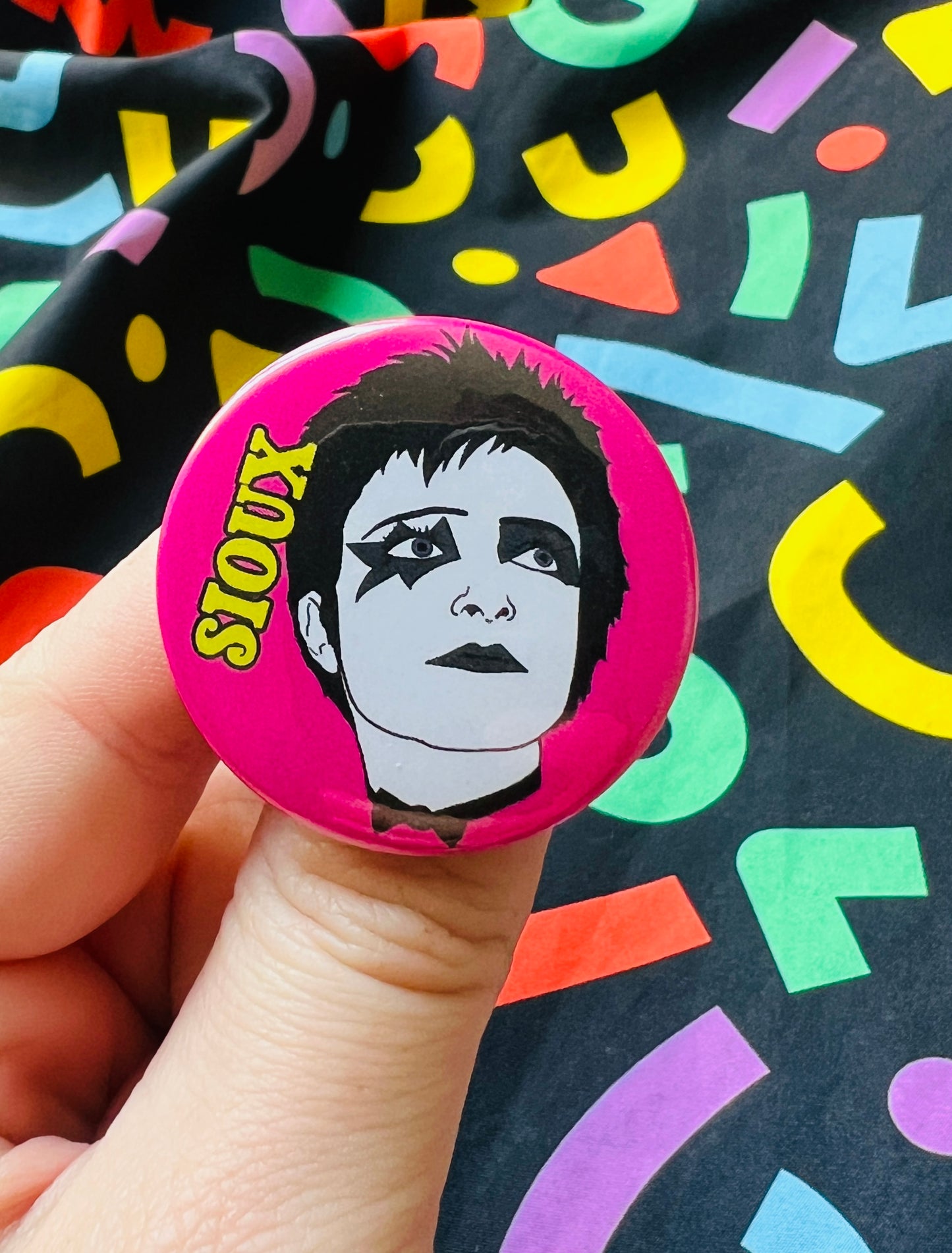 Siouxsie Sioux punk button inspired Badge