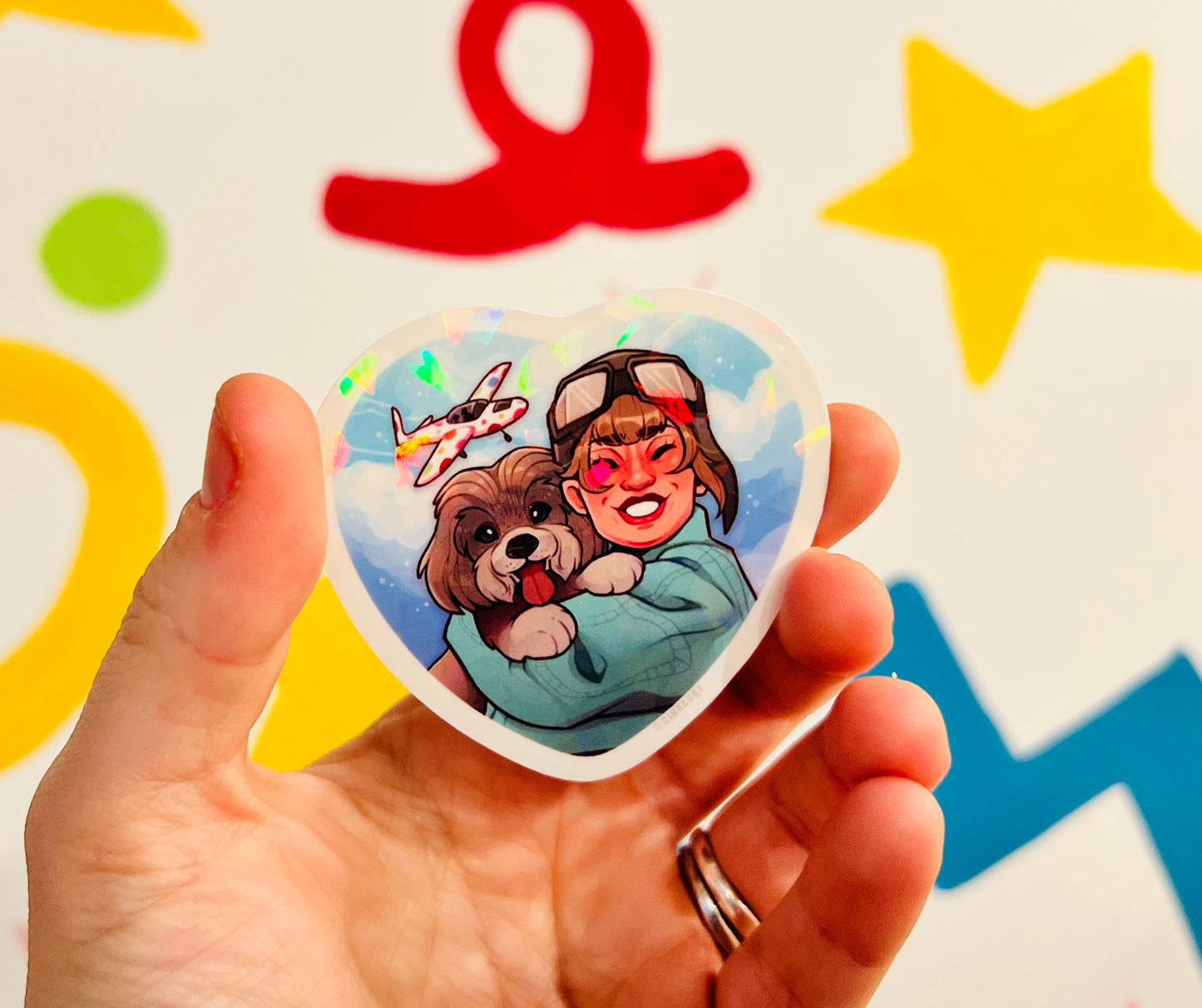 Aunt Mabel & Pippin besties vinyl glitter sticker