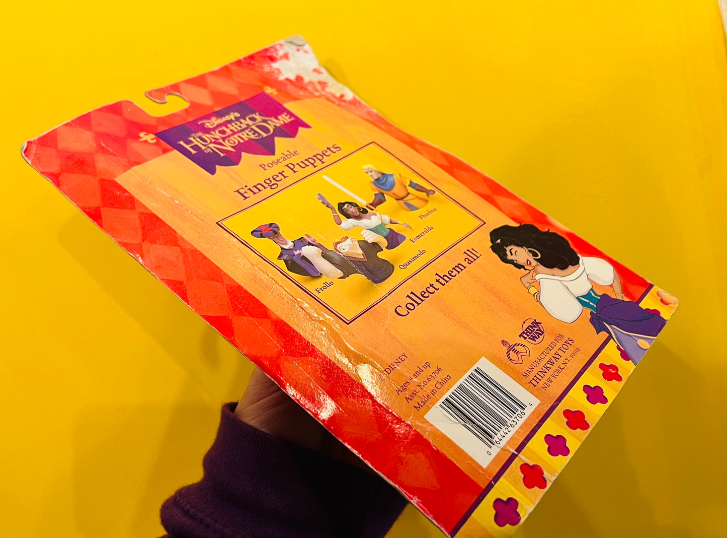 Vintage Disney boxed Esmeralda Hunchback of Notre Dame finger puppet