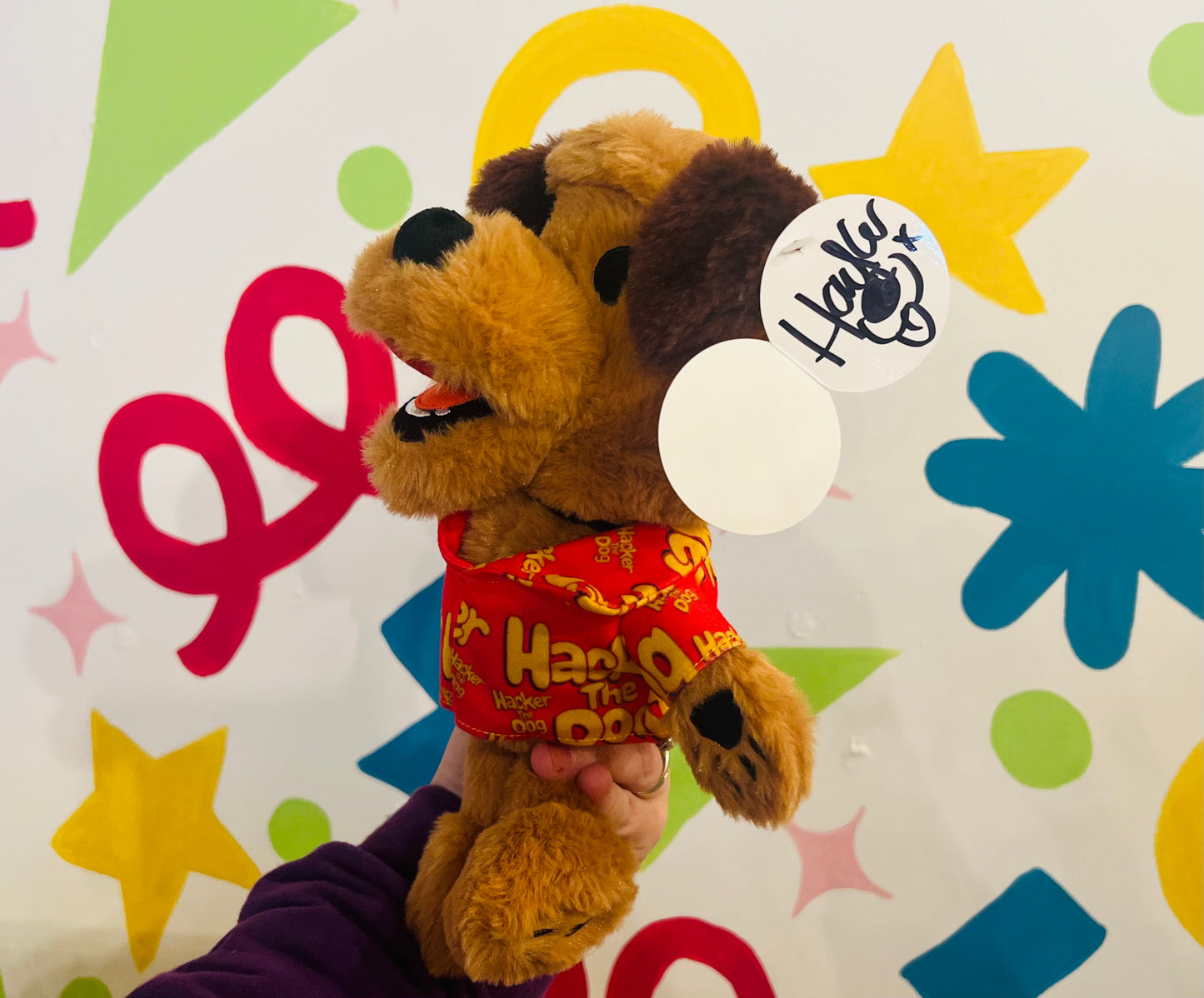 SIGNED Hacker The Dog plush toy