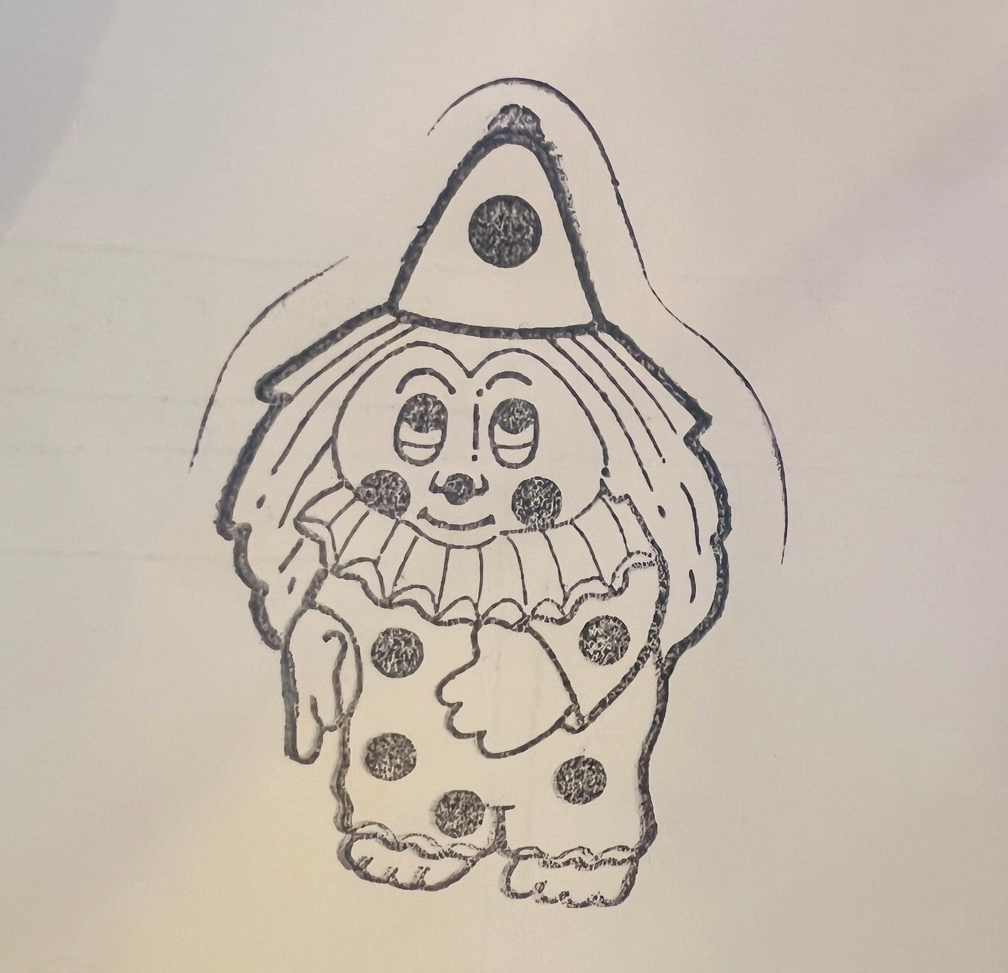 Vintage Official Russ Clown Troll rubber stamp