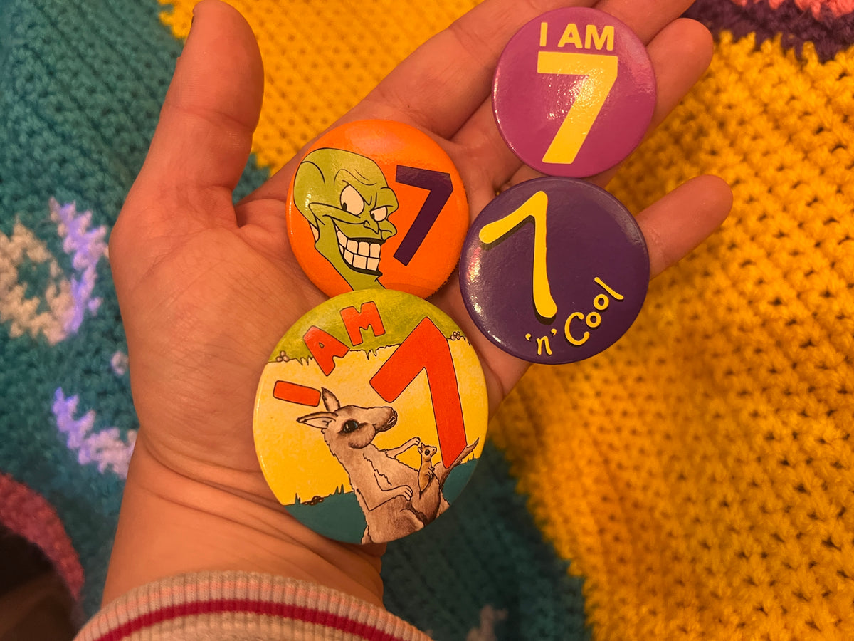 Number 7 vintage Badges