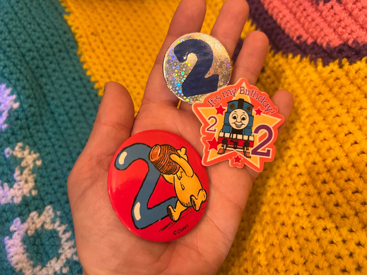 Number 2 vintage Badges