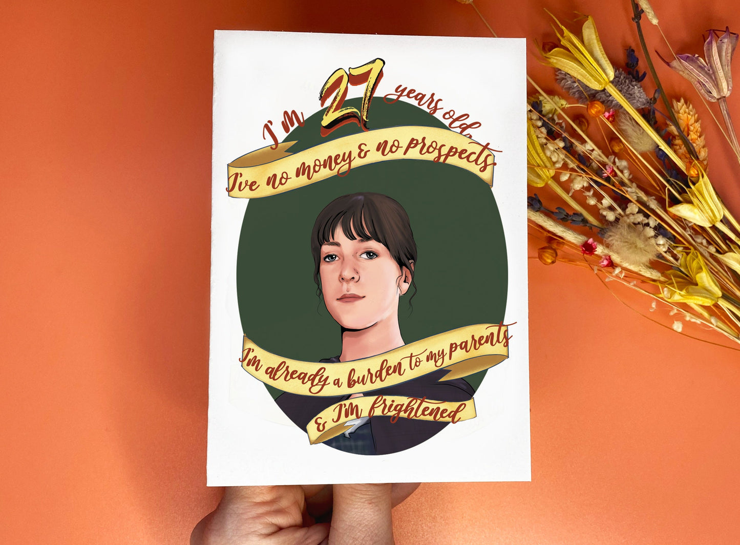 PERSONALISED I'm 27 Years Old Pride & Prejudice/Charlotte Lucas inspired Birthday Card