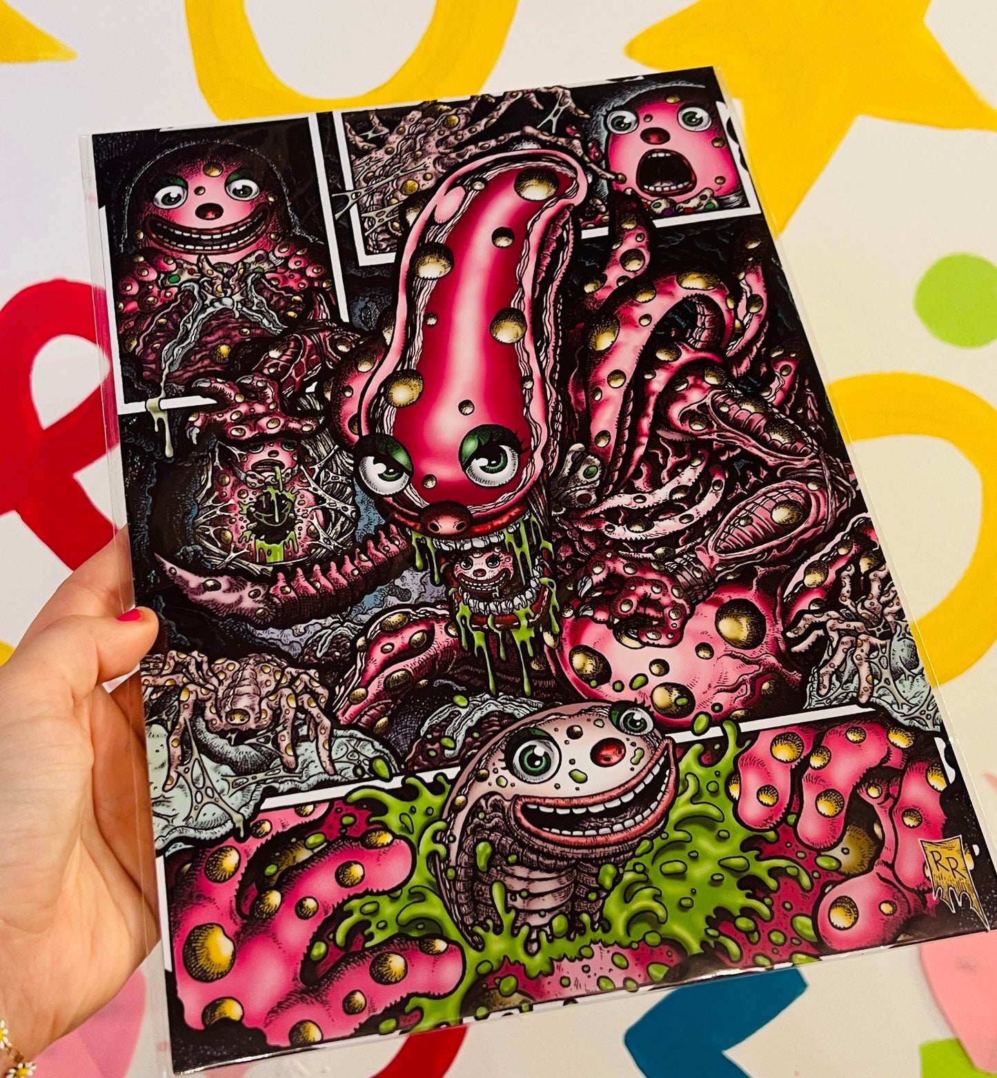 Alien Blobby Inspired A4 Print