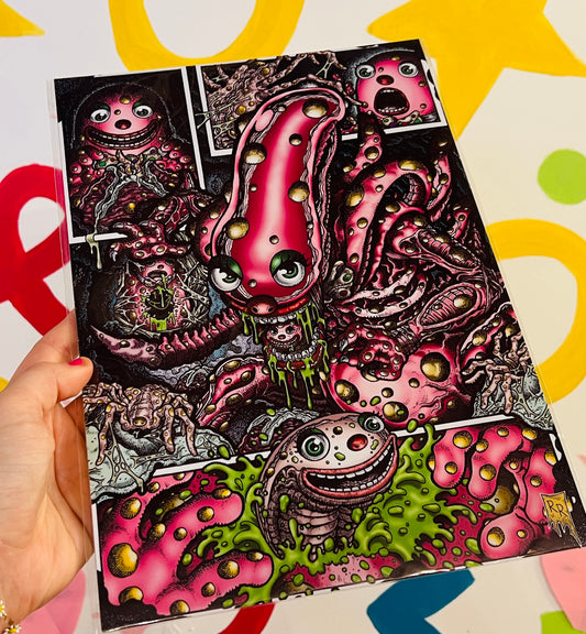 Alien Blobby Inspired A4 Print
