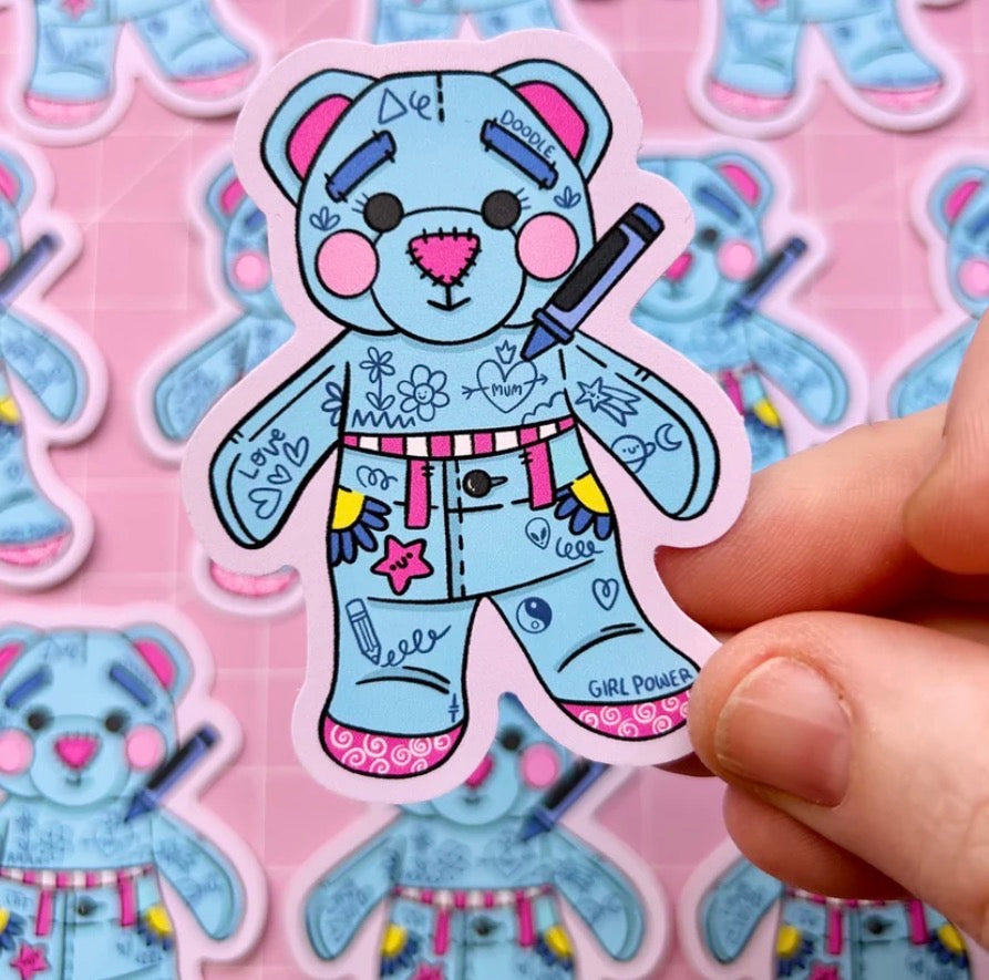 Doodle Bear Vinyl Sticker