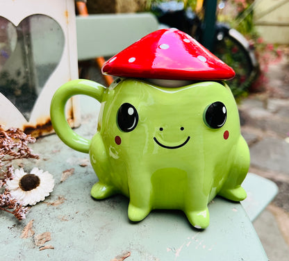 Frog Mug with Mushroom Lid