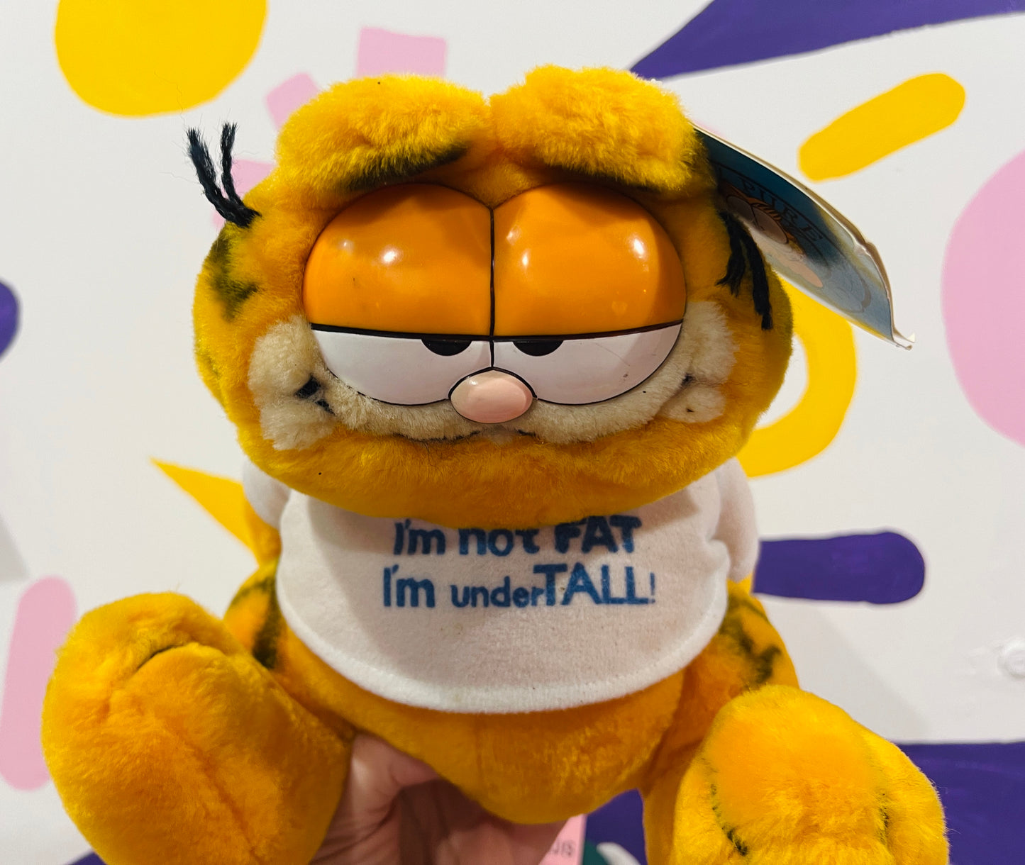 Vintage 1978 Garfield plush toy with T-shirt