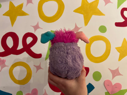 Vintage 7" 1980s mini purple and pink Popples plush