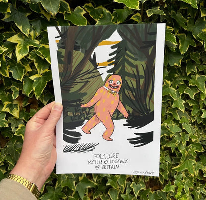 Folklore Myths & Legends Blobby inspired A4 Print