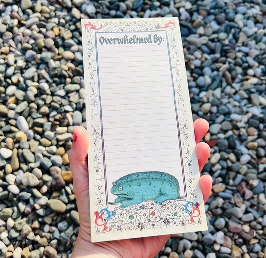 Overwhelmed Medieval Frog notepad