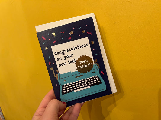 New Job Typewriter Card