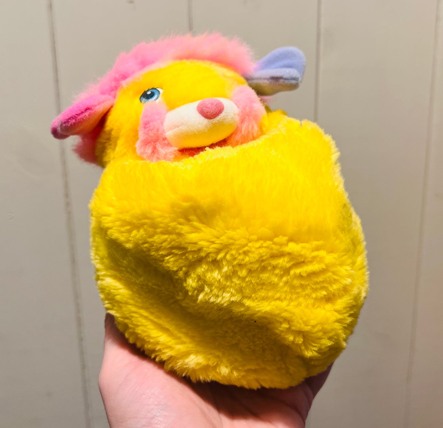 Vintage 1980s mini yellow Popples plush