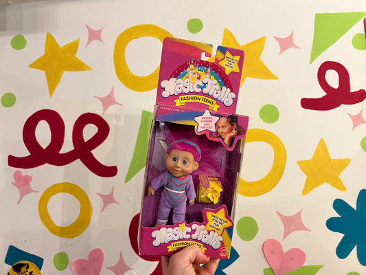 Rare 1992 Magic Trolls Fancy Fit with original packaging