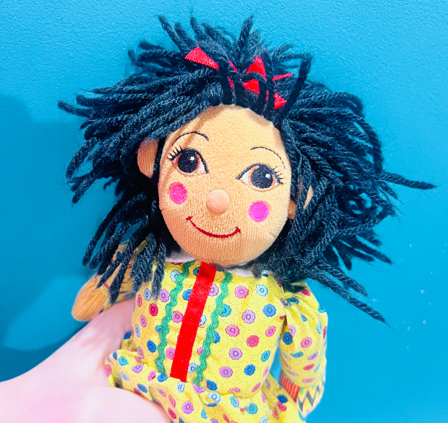 Rosie from Rosie & Jim plush beanie rag doll - FREE VINTAGE BADGE