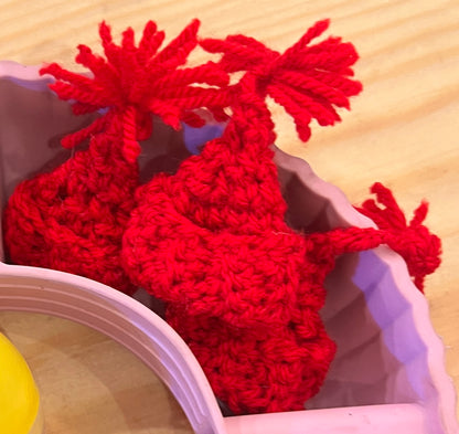 Red Hat Crochet brooch