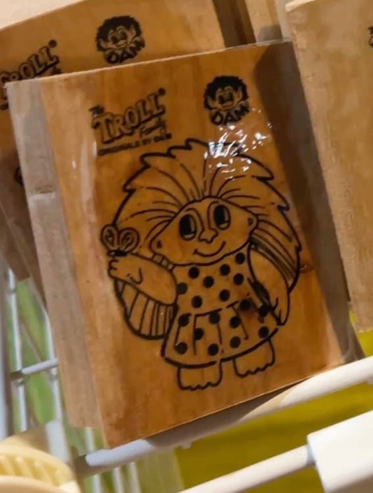 Vintage Official Russ Butterfly Troll rubber stamp