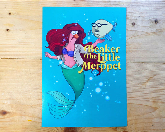 The Muppets inspired Beaker & Bunsen Mermaid A4 print