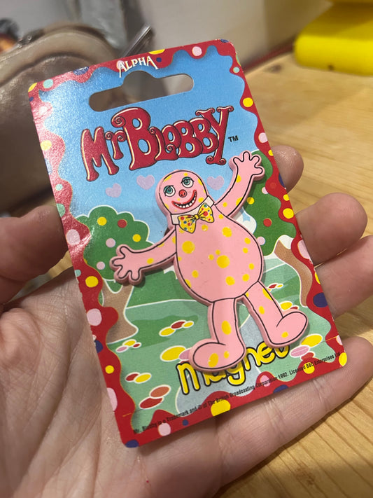 Official Mr Blobby 1992 waving magnet