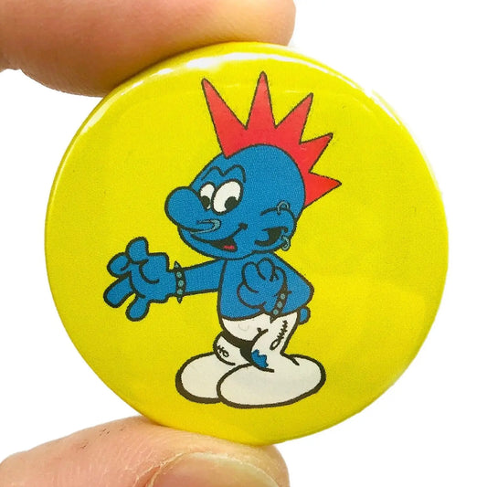 Blue punk button inspired Badge