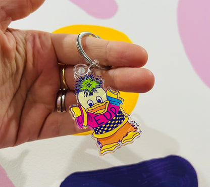 Edd the Duck inspired acrylic keyrings