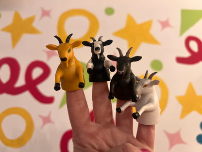 4 goat hand toys - picked at random