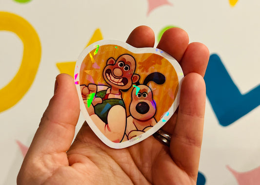 A man and his dog besties vinyl glitter sticker