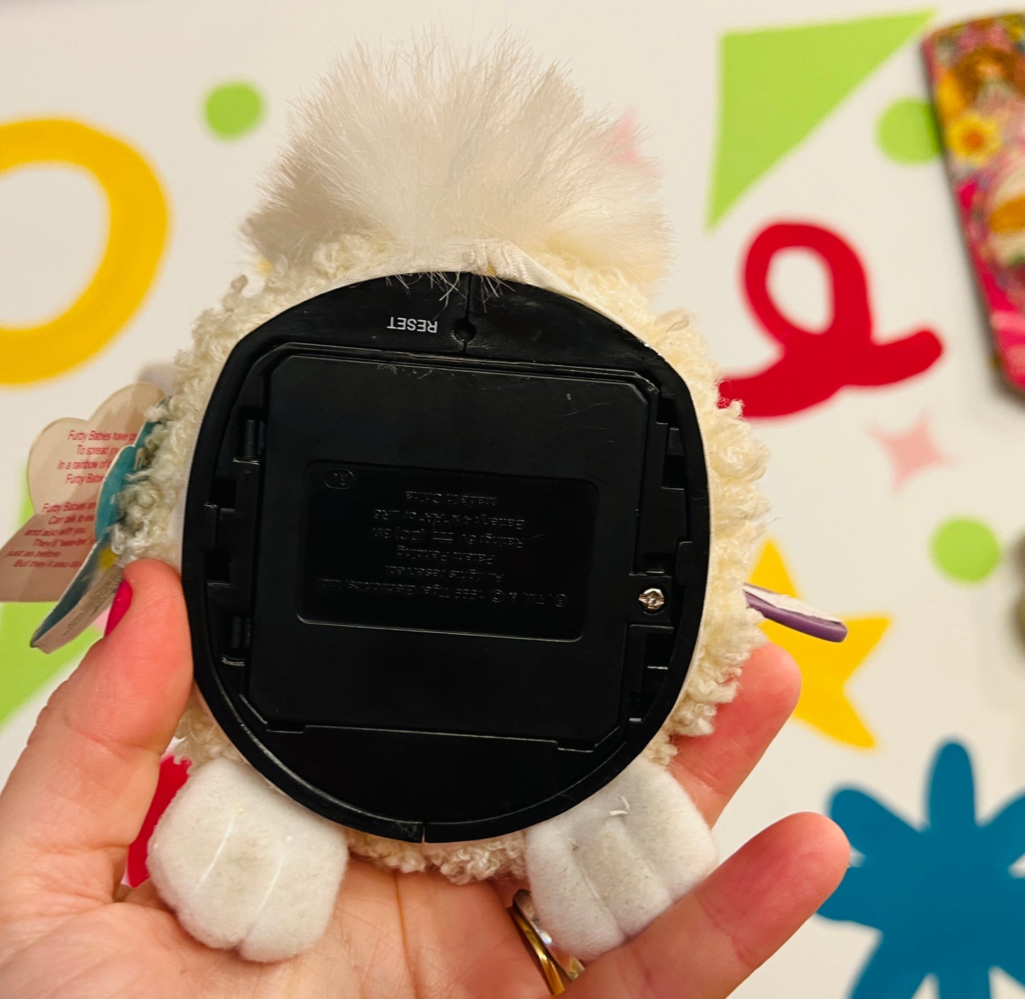 1999 curl sheep white Furby Baby - Working with voice!