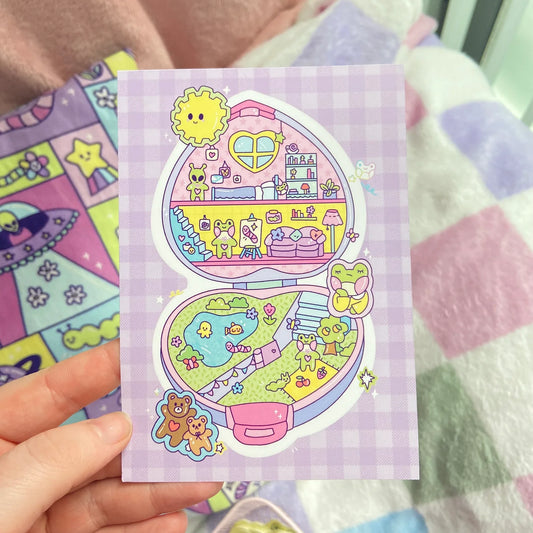 Dream House 90's Polly Pocket Toy Inspired A6 Print