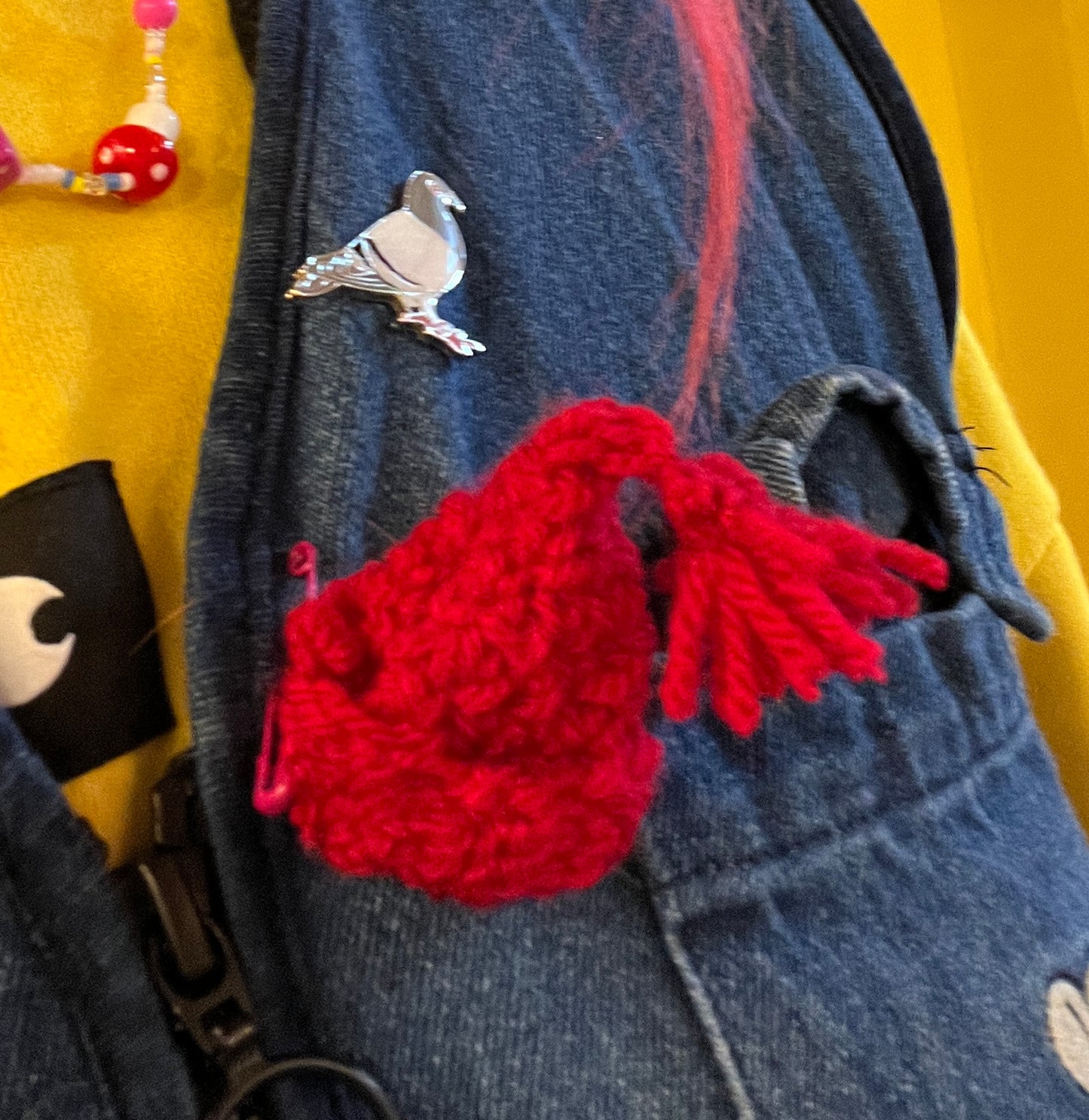 Red Hat Crochet brooch
