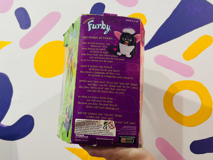 Vintage 1998 black & white Furby with packaging