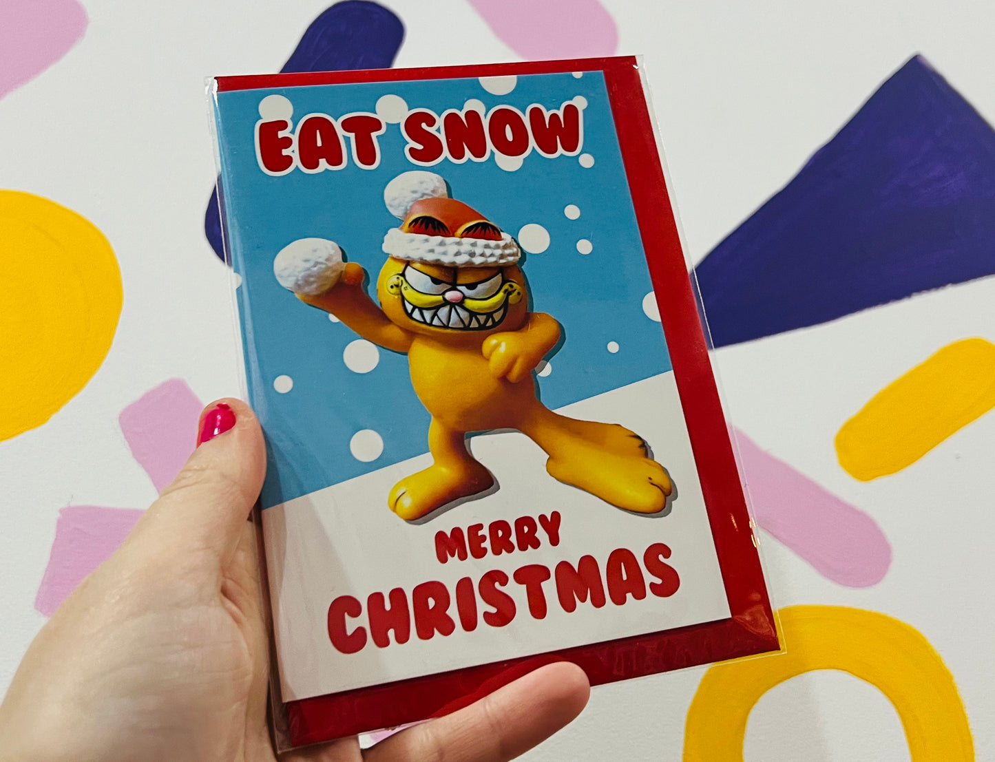 Eat Snow Garfield inspired Christmas Card