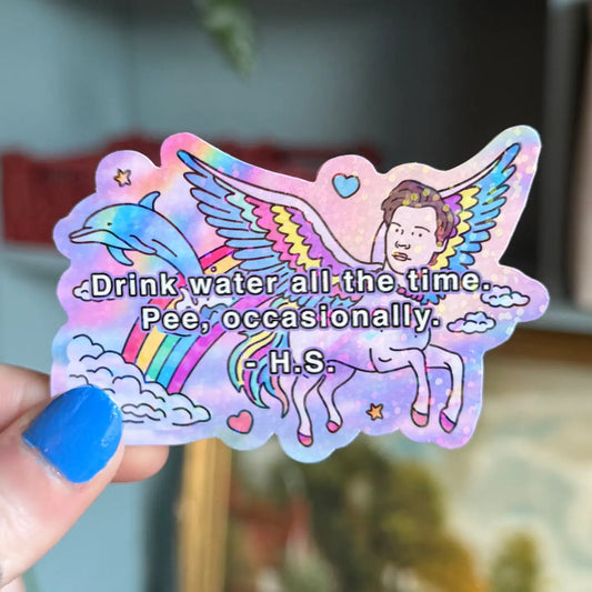 Drink Water Vinyl Sticker | Glossy Laptop Sticker