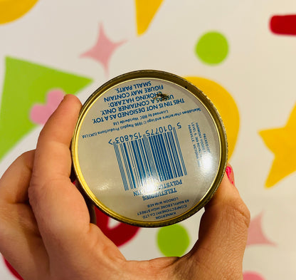 1996 Dipsy Teletubby sweet tin with lid (no sweets)